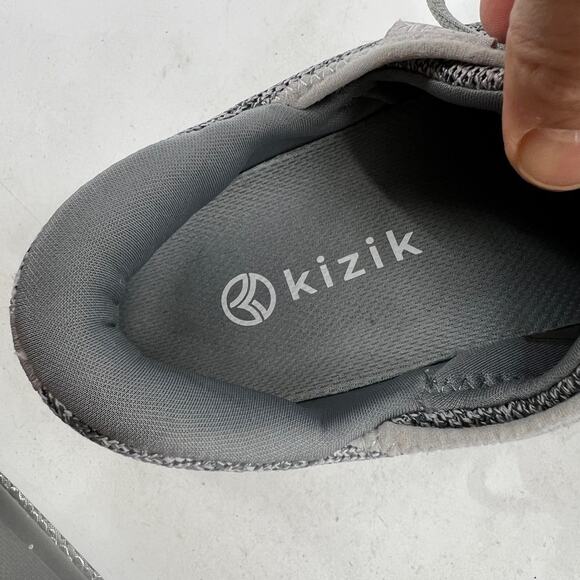 Kizik Womens 8.5 Shoes Grey Madrid Eco Knit Sneakers Lace Up Low Top Comfort - Picture 10 of 13